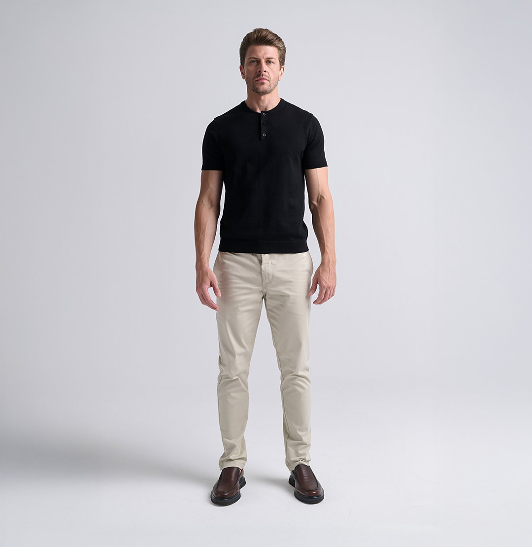 Kit 3x Camisa Henley Tricot Minimal